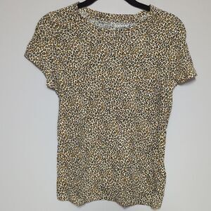 Banana Republic Leopard Print Short Sleeve Shirt